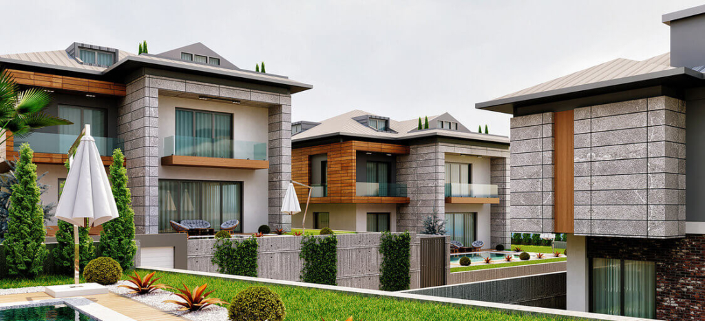 شاطئ بيليك دوزو وأبرز المشاريع العقارية فيها Alya Bella Villas مشروع فلل عليا بيلا عقارات في بيليك دوزو