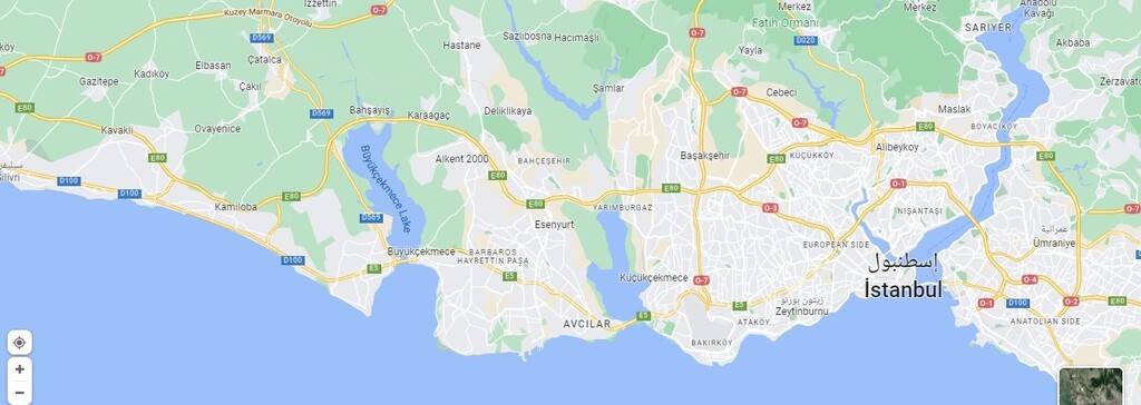 خريطة افجلار في اسطنبول